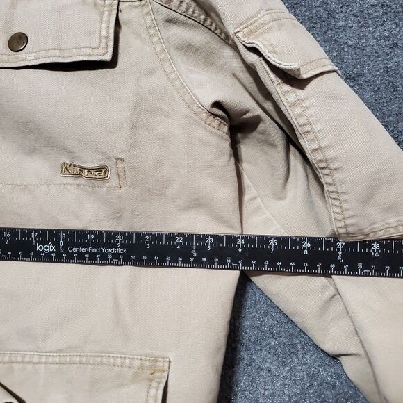 Vintage Kirra Jacket Mens XL Tan Canvas Chore Coat 90s Skate Surf Trucker Grunge - Picture 8 of 11